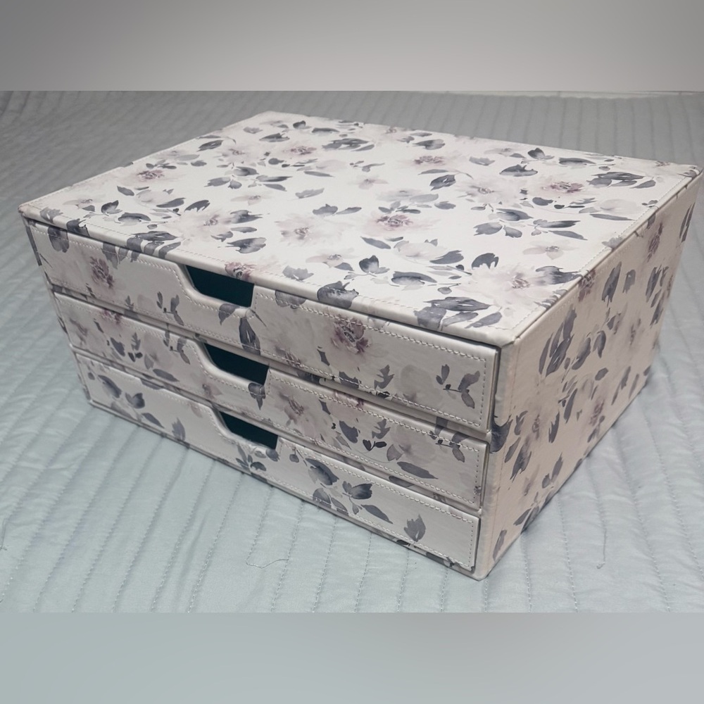 Floral Leather Pattern Storage Box